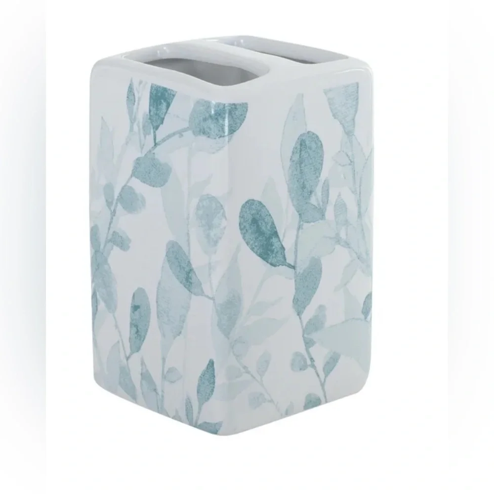 Mainstays Eucalyptus Green Polyester/Ceramic Bathroom Set, Green